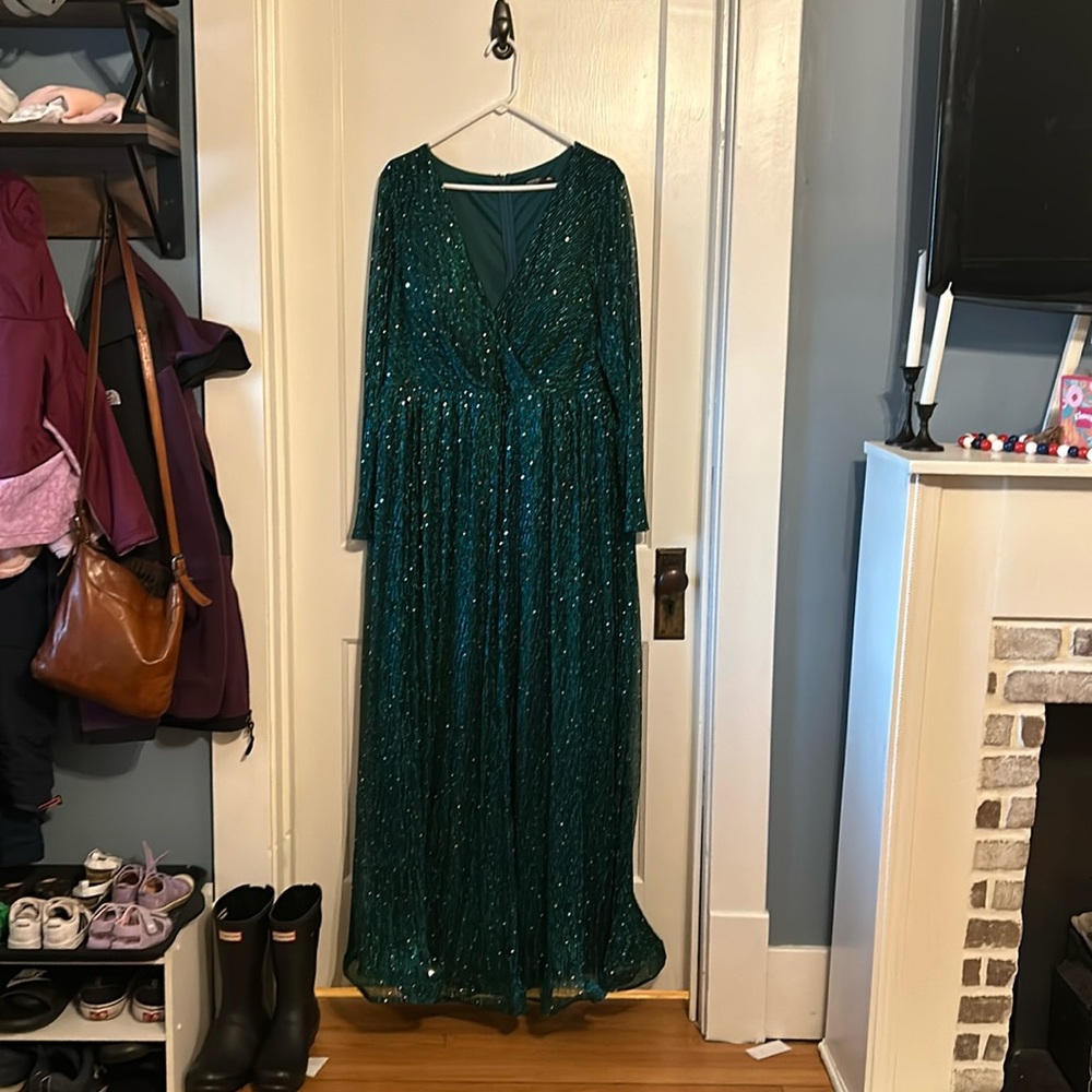 Sparkly Green Maxi Dress
